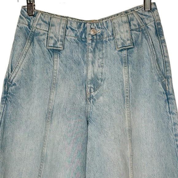 We The Free Sheer Luck Cropped Wide Leg Jeans High Rise Sz.25 Grunge Hippie - Picture 8 of 14